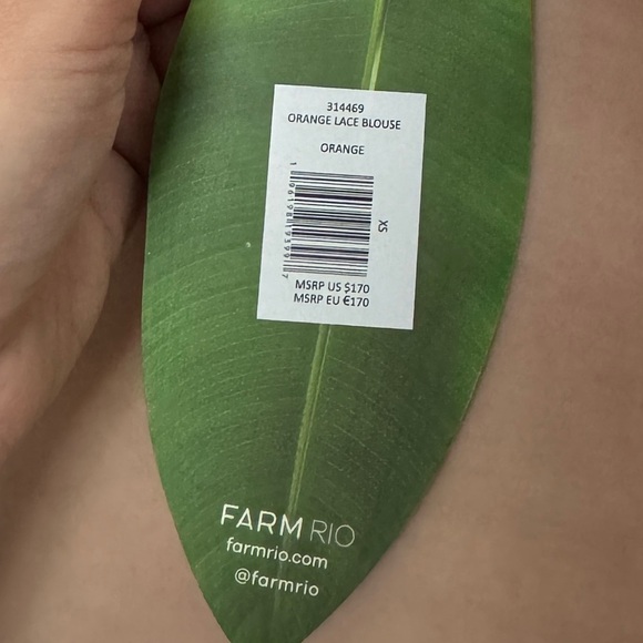 Farm Rio ORANGE LACE BLOUSE - Picture 5 of 6